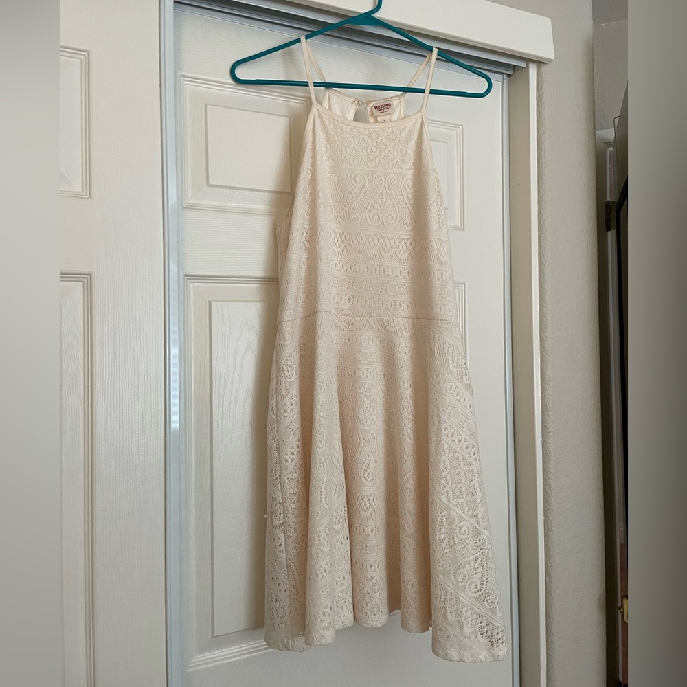 Mossimo Supply Co Cream Lace Halter Skater Style Sundress size L